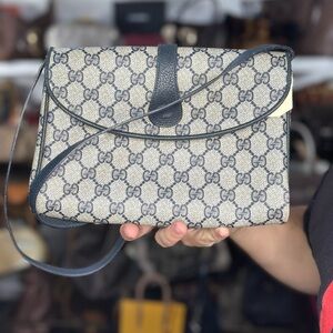Gucci Navy Monogram Crossbody Bag